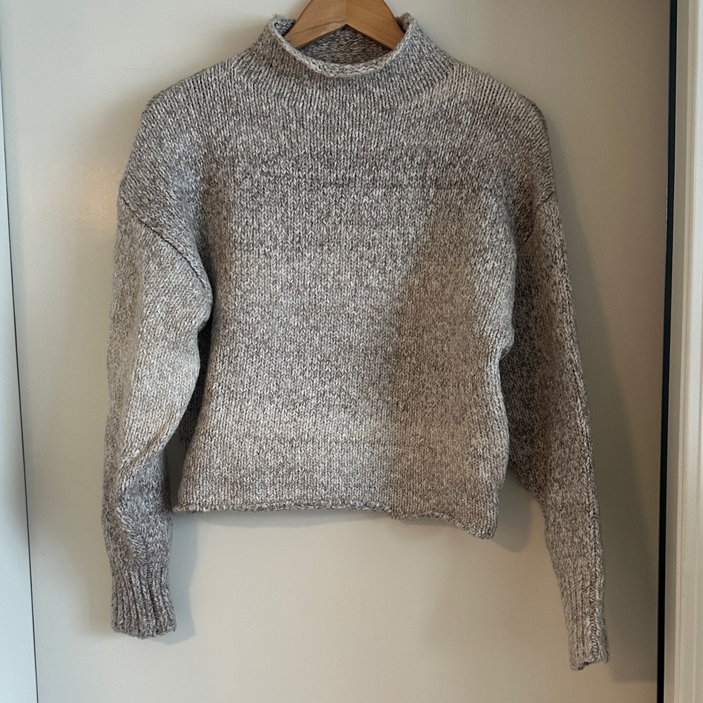 Pull&Bear beige funnel neck sweater